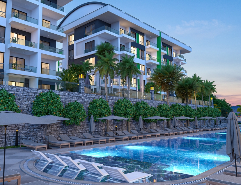 Luksus 1+1 Lejlighed med Fantastisk Udsigt i Kargicak, Alanya