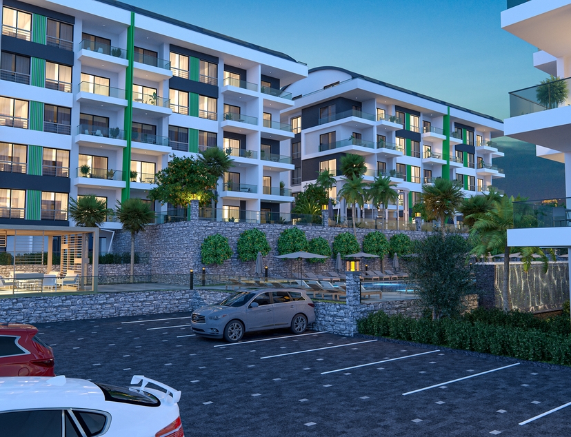 Luksus 1+1 Lejlighed med Fantastisk Udsigt i Kargicak, Alanya