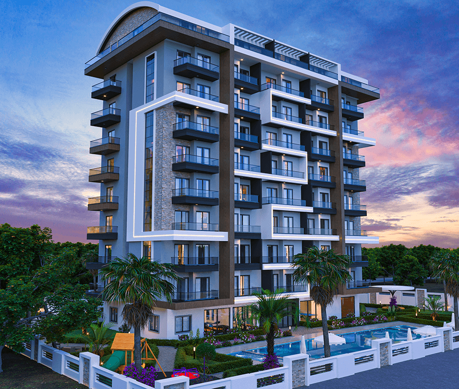 Sea view apartments in a promising area of Payallar