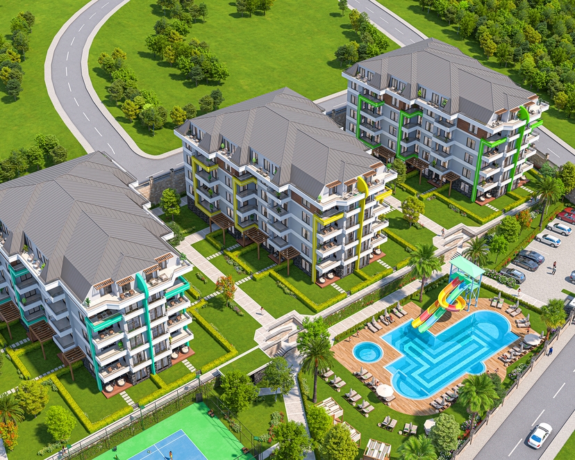 Luksuriøs 1+1 Lejlighed med Fantastisk Udsigt i Alanya - Oba
