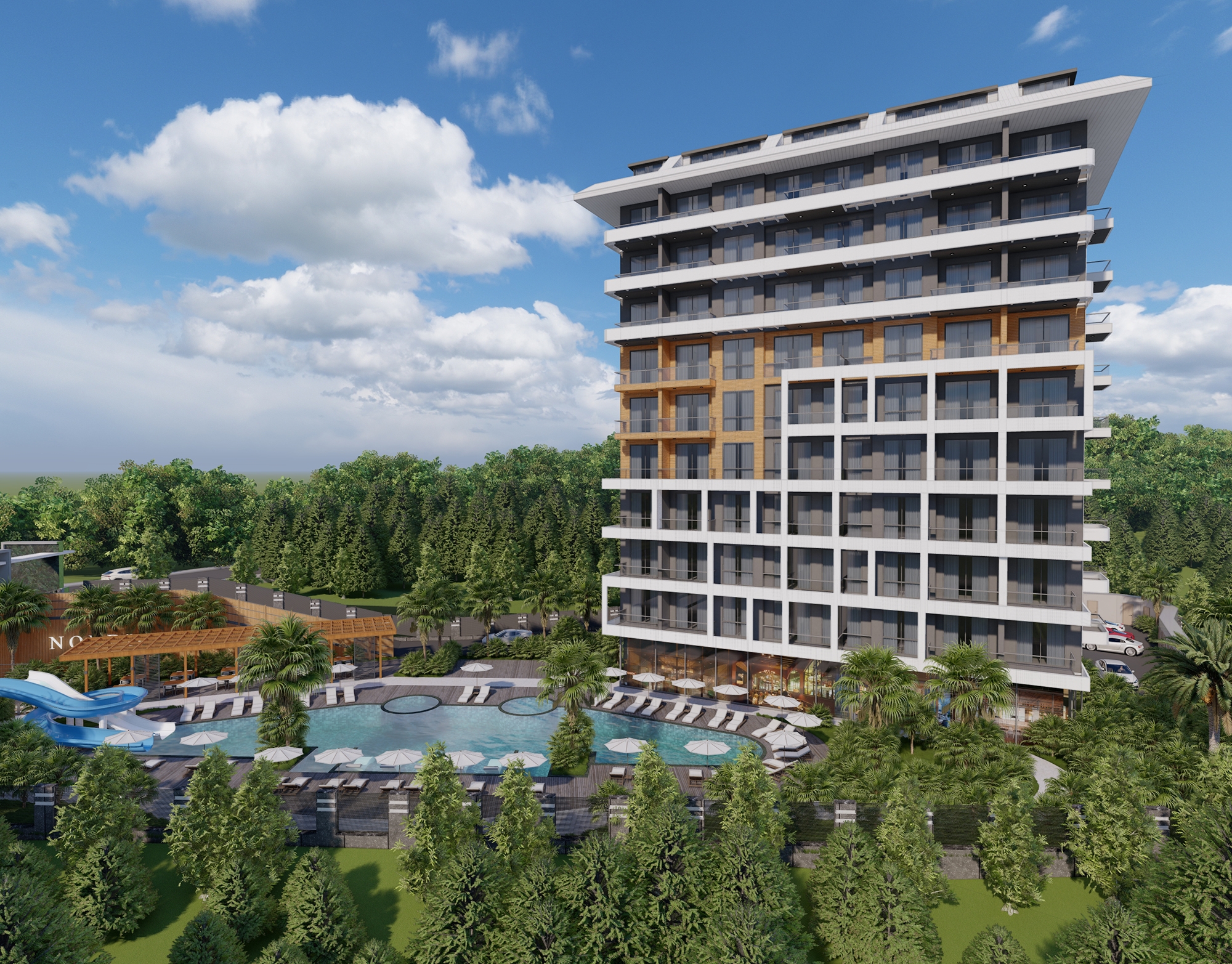 Luxuriöses 1+1 Apartment mit Burg- und Bergblick, Alanya Tosmur