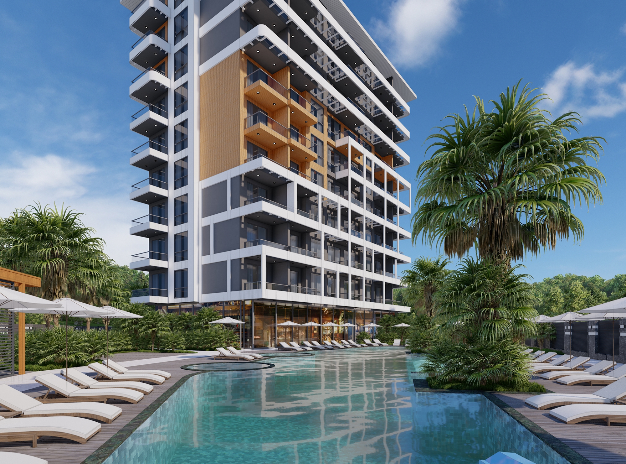 Luxuriöses 1+1 Apartment mit Burg- und Bergblick, Alanya Tosmur