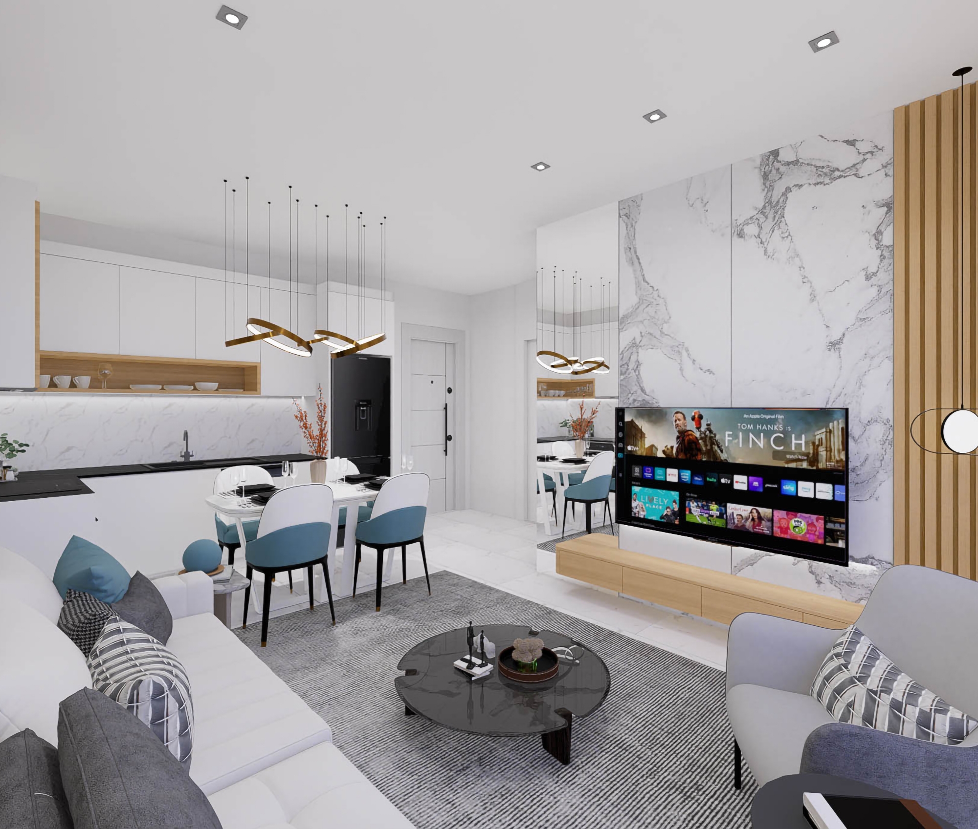 Luxuriöses 1+1 Apartment mit Burg- und Bergblick, Alanya Tosmur