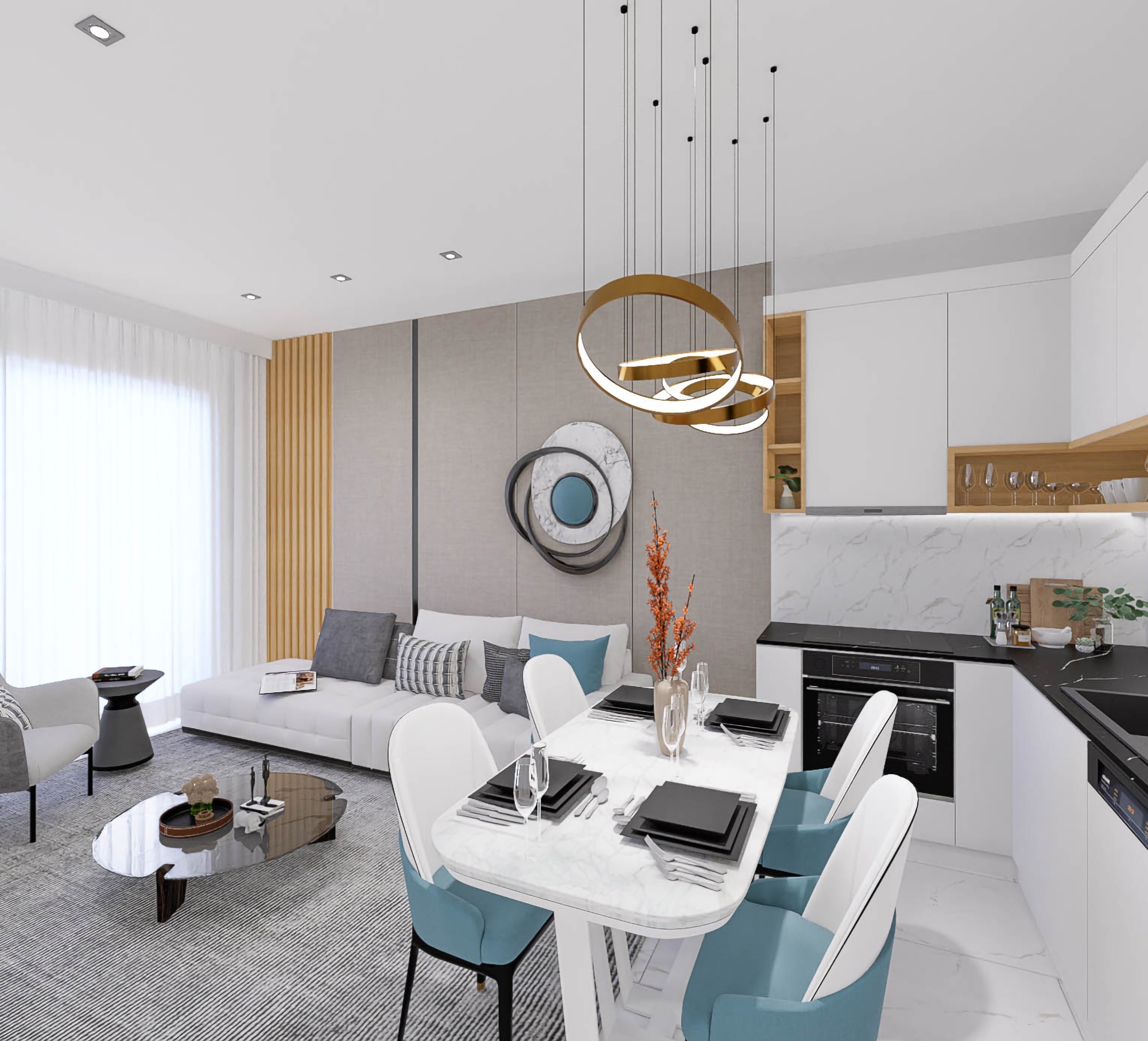 Luxuriöses 1+1 Apartment mit Burg- und Bergblick, Alanya Tosmur
