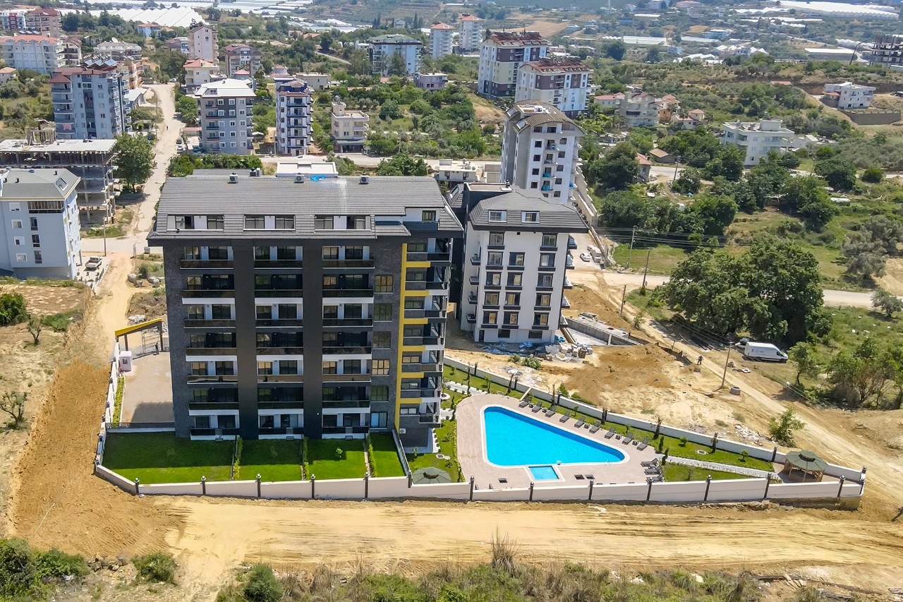 Ylellinen 1+1 puutarhakerrostalo vuorinäköalalla, Alanya - Avsallar