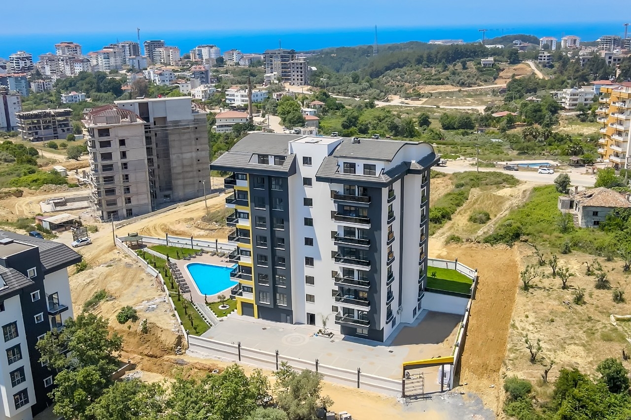 Ylellinen 1+1 puutarhakerrostalo vuorinäköalalla, Alanya - Avsallar