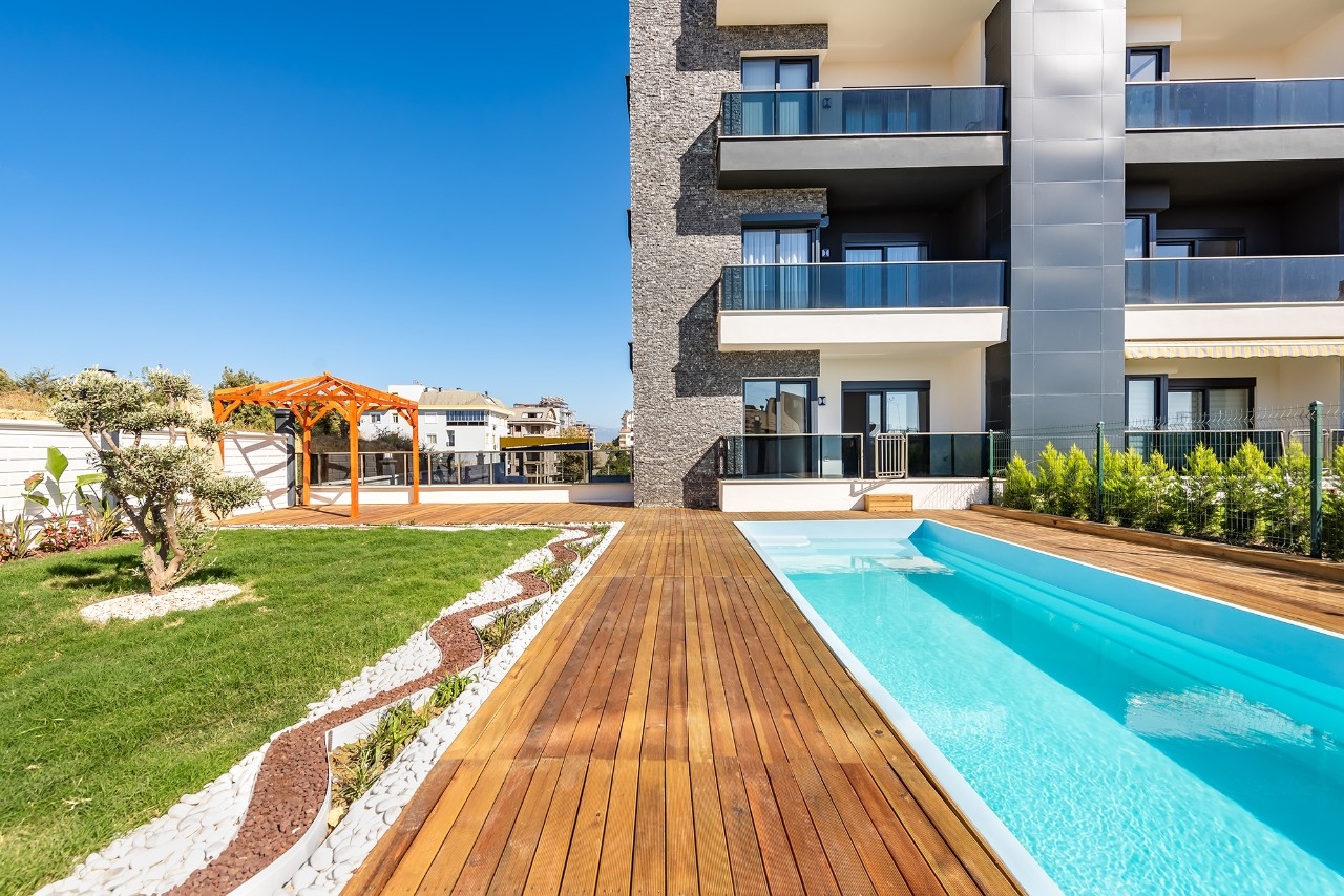 Ylellinen 1+1 puutarhakerrostalo vuorinäköalalla, Alanya - Avsallar