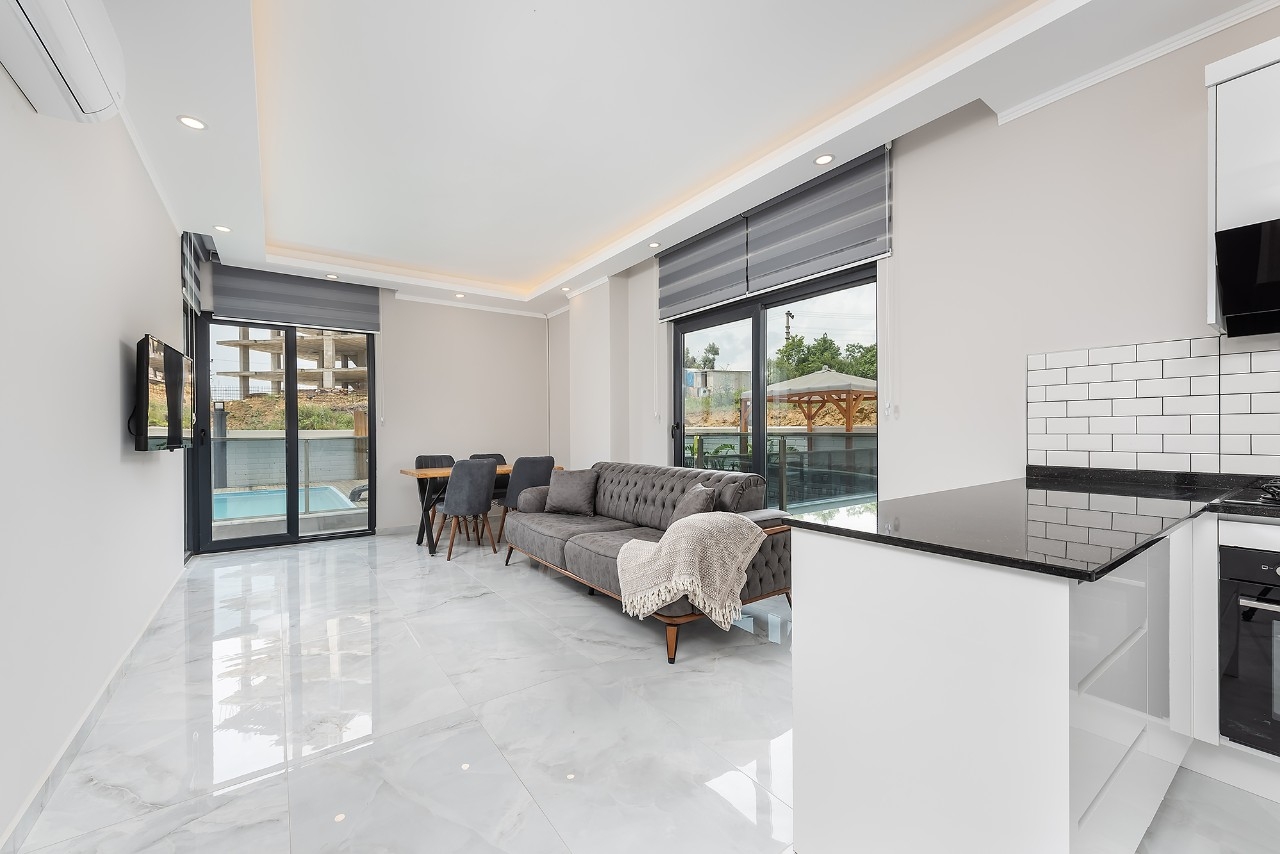 Ylellinen 1+1 puutarhakerrostalo vuorinäköalalla, Alanya - Avsallar