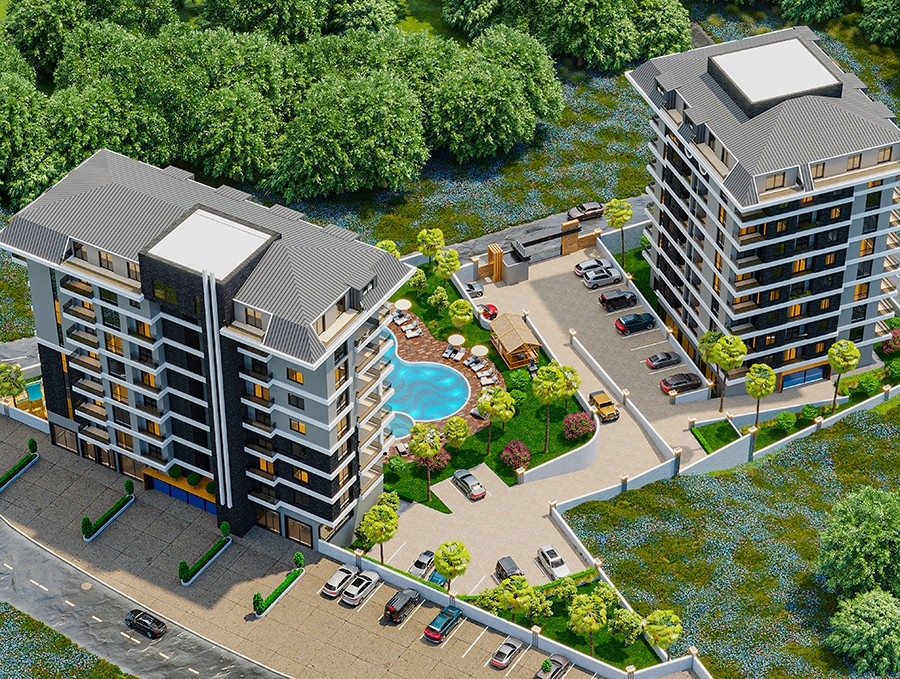 Luxury project with sea view apartments in Payallar district