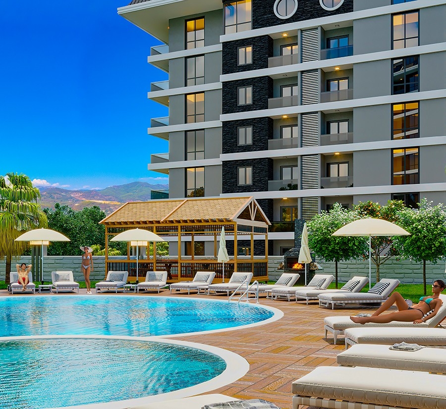 Luxury project with sea view apartments in Payallar district