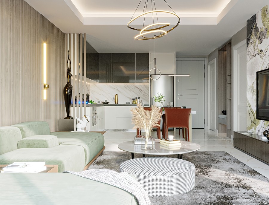 Luxury project with sea view apartments in Payallar district