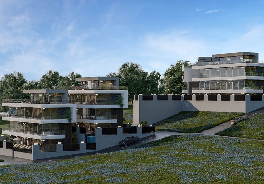 New luxury apartments centrally located with sea view