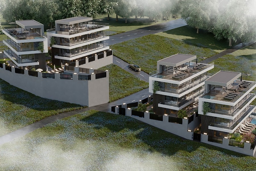 New luxury apartments centrally located with sea view