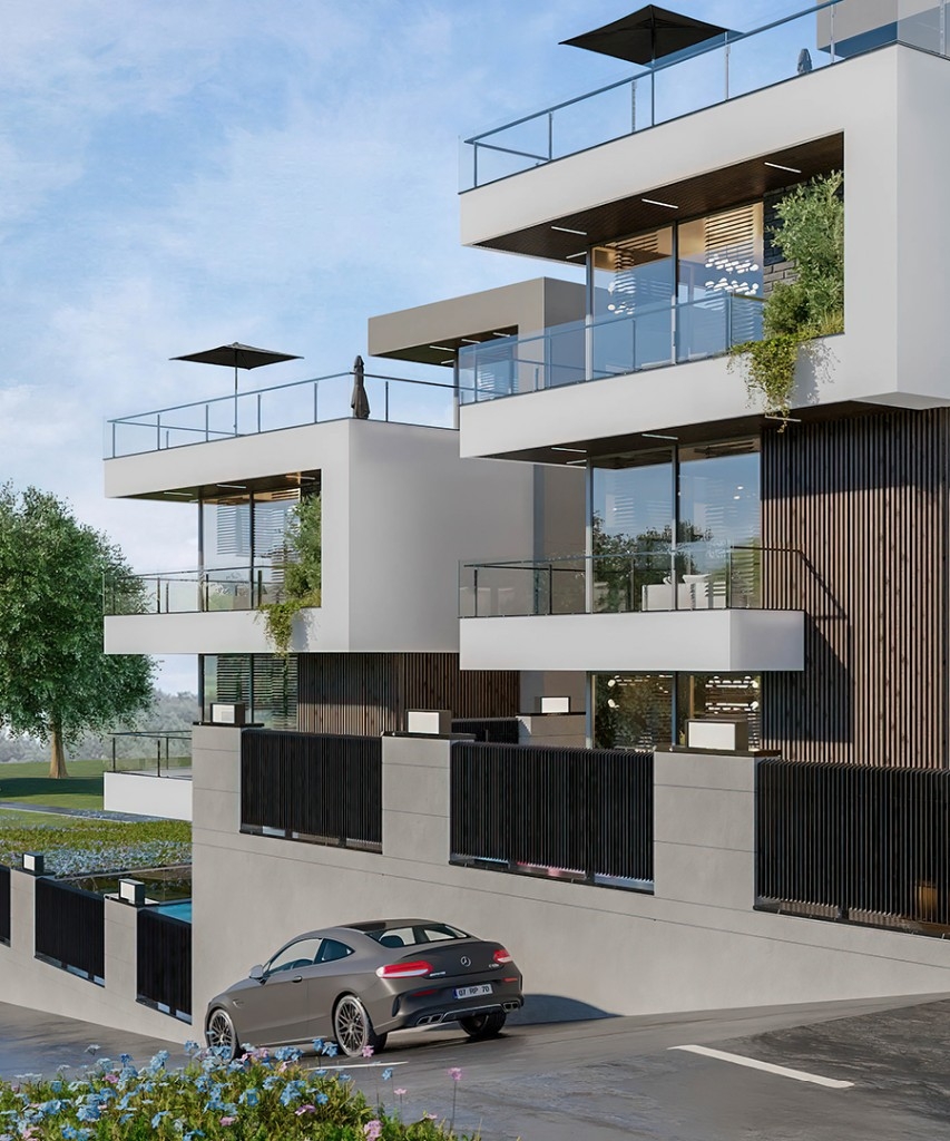 New luxury apartments centrally located with sea view