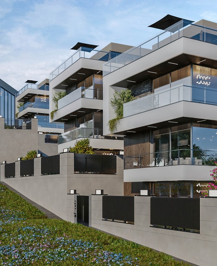 New luxury apartments centrally located with sea view