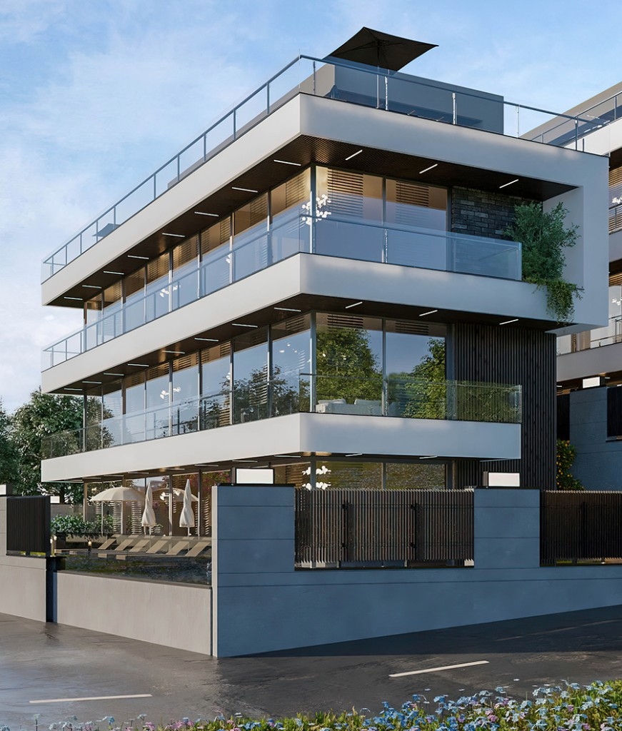 New luxury apartments centrally located with sea view