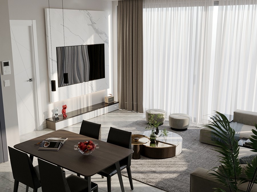 New luxury apartments centrally located with sea view