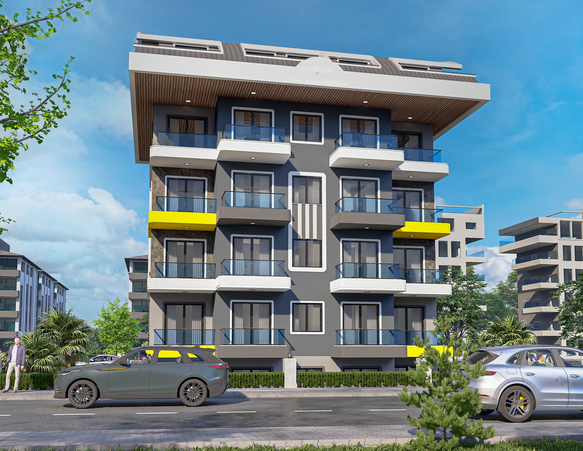 Luxuriöses 1+1 Apartment mit Bergblick in Demirtas, Alanya