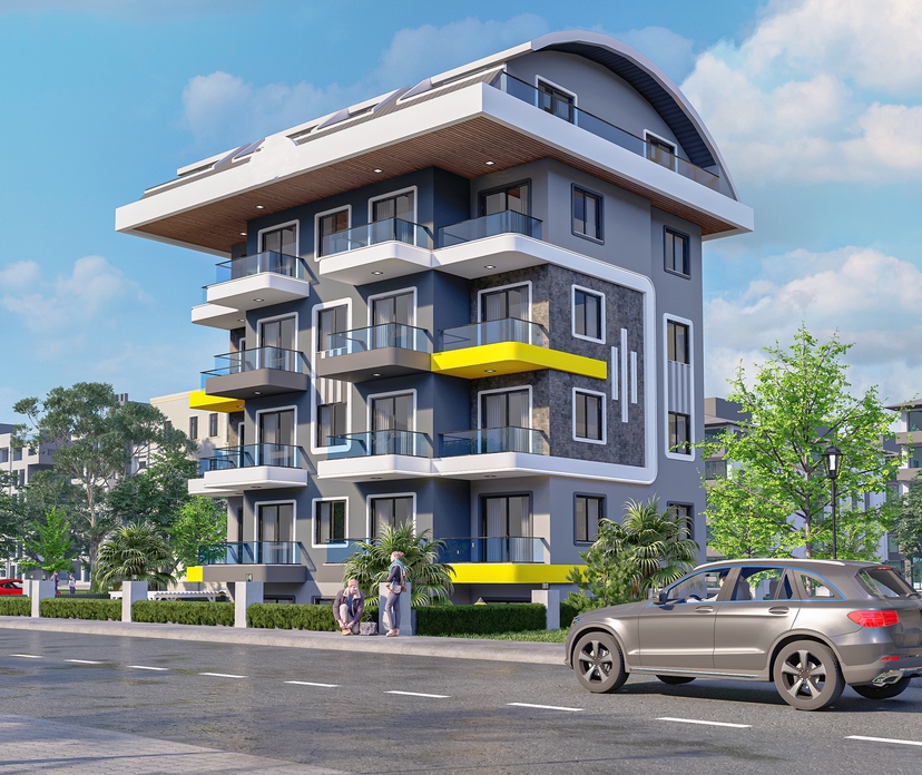 Luxuriöses 1+1 Apartment mit Bergblick in Demirtas, Alanya