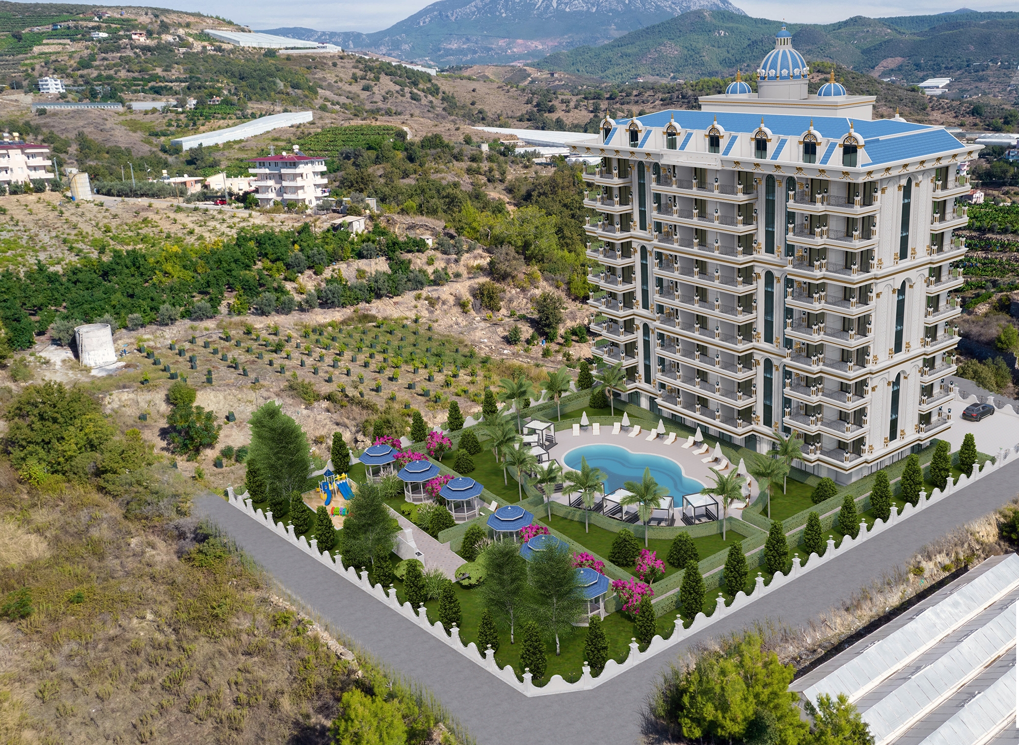 Luksuriøs 1+1 Leilighet med Sjø- og Fjellutsikt i Demirtas, Alanya