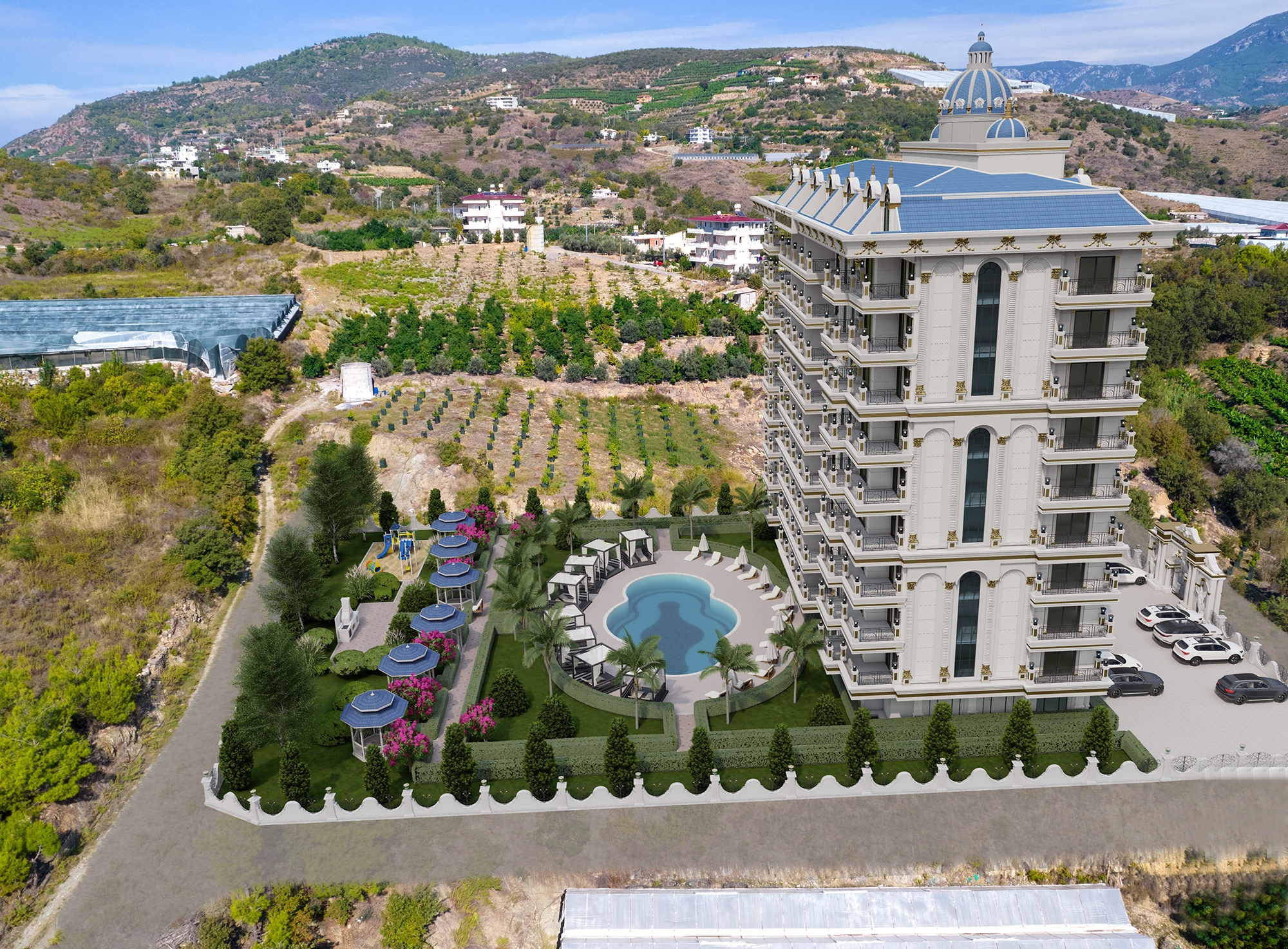 Luksuriøs 1+1 Leilighet med Sjø- og Fjellutsikt i Demirtas, Alanya