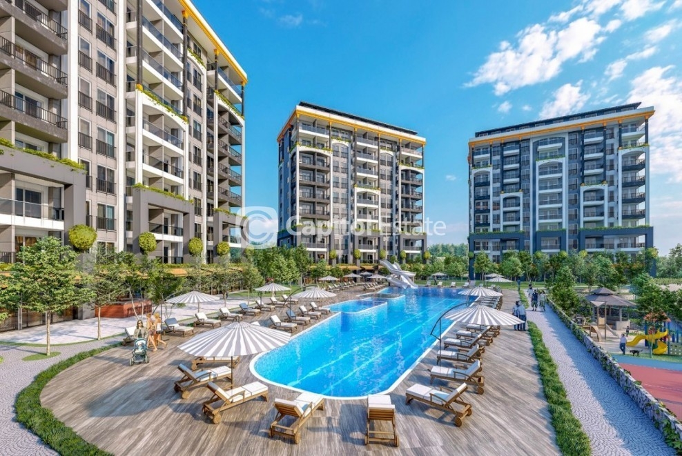 Luxuriöses 1+1 Apartment mit Bergblick, Alanya Avsallar