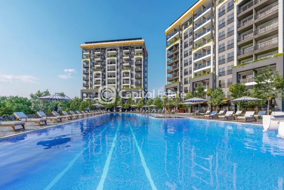 Luxuriöses 1+1 Apartment mit Bergblick, Alanya Avsallar