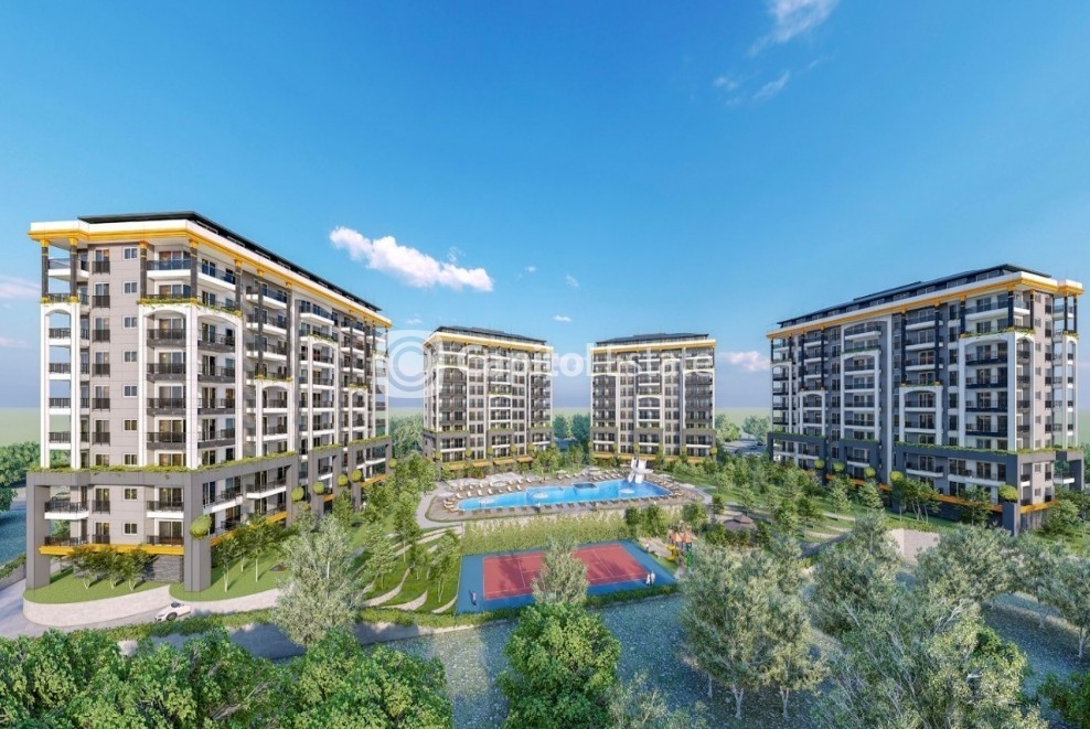 Luxuriöses 1+1 Apartment mit Bergblick, Alanya Avsallar