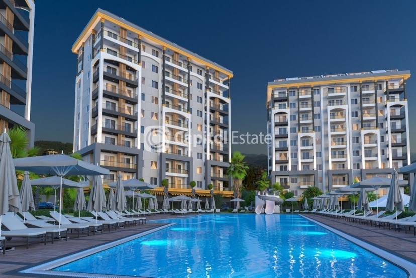 Luxuriöses 1+1 Apartment mit Bergblick, Alanya Avsallar