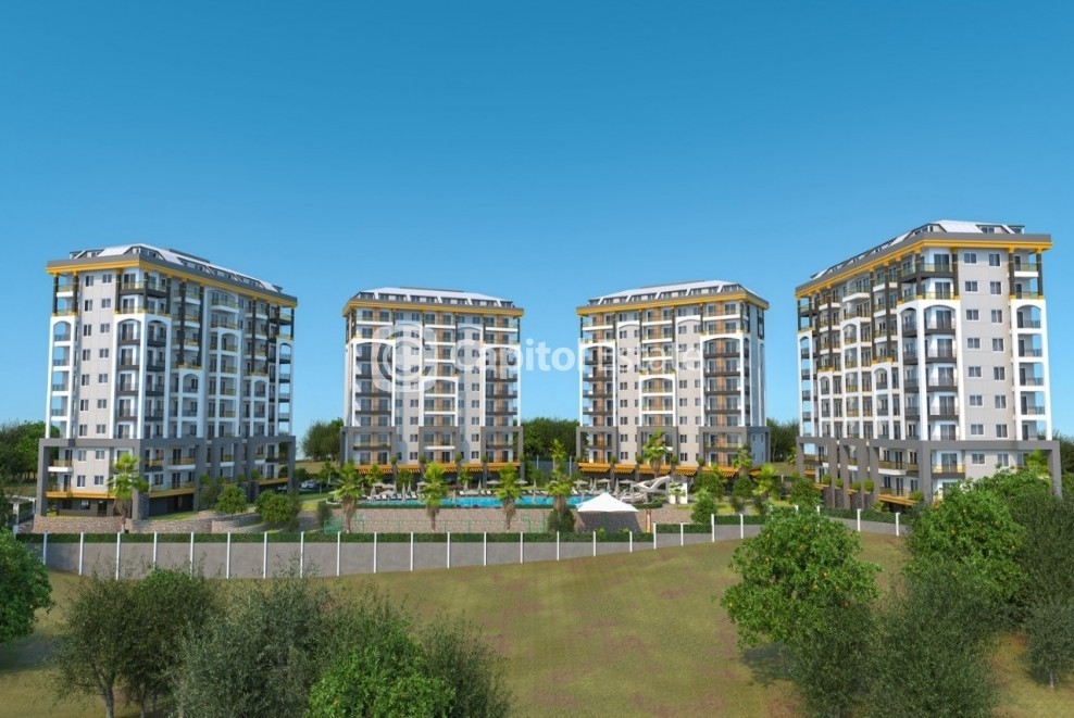 Luxuriöses 1+1 Apartment mit Bergblick, Alanya Avsallar