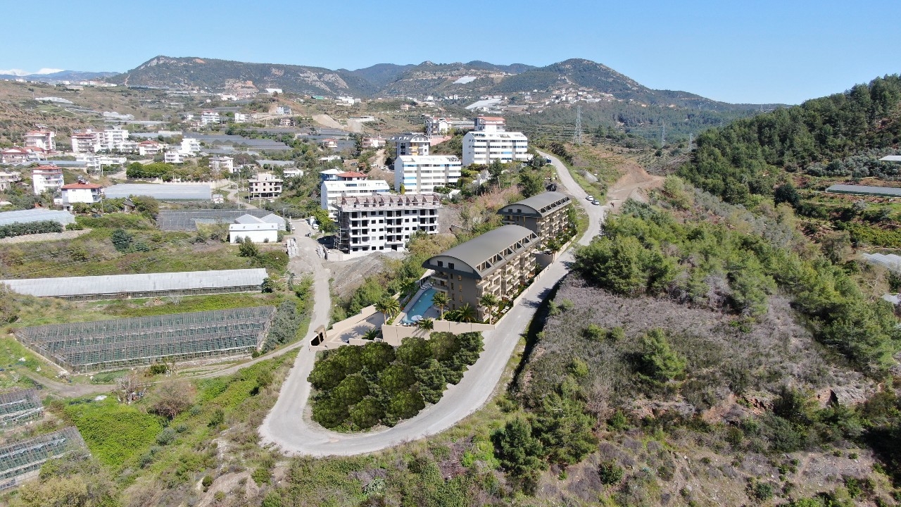 Luxuriöses 1+1 Apartment mit Meerblick, Burg- und Bergblick in Konakli, Alanya