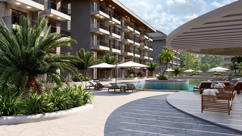 Luxuriöses 1+1 Apartment mit Meerblick, Burg- und Bergblick in Konakli, Alanya