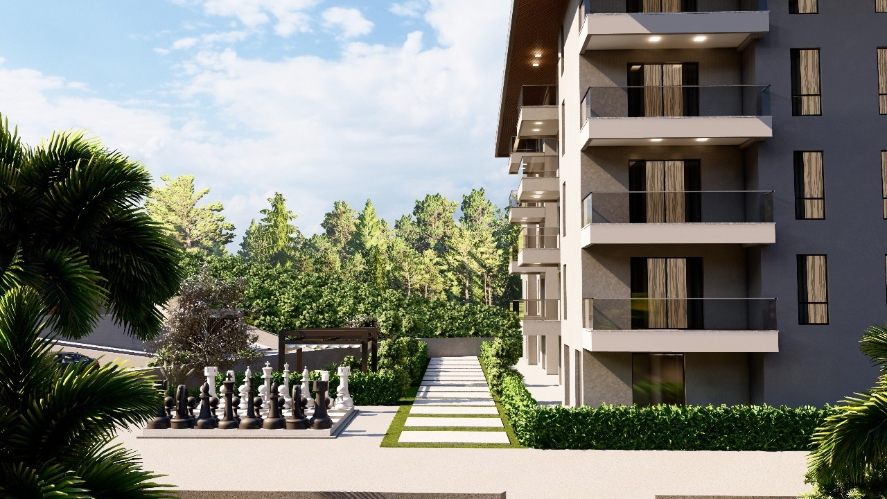 Luxuriöses 1+1 Apartment mit Meerblick, Burg- und Bergblick in Konakli, Alanya