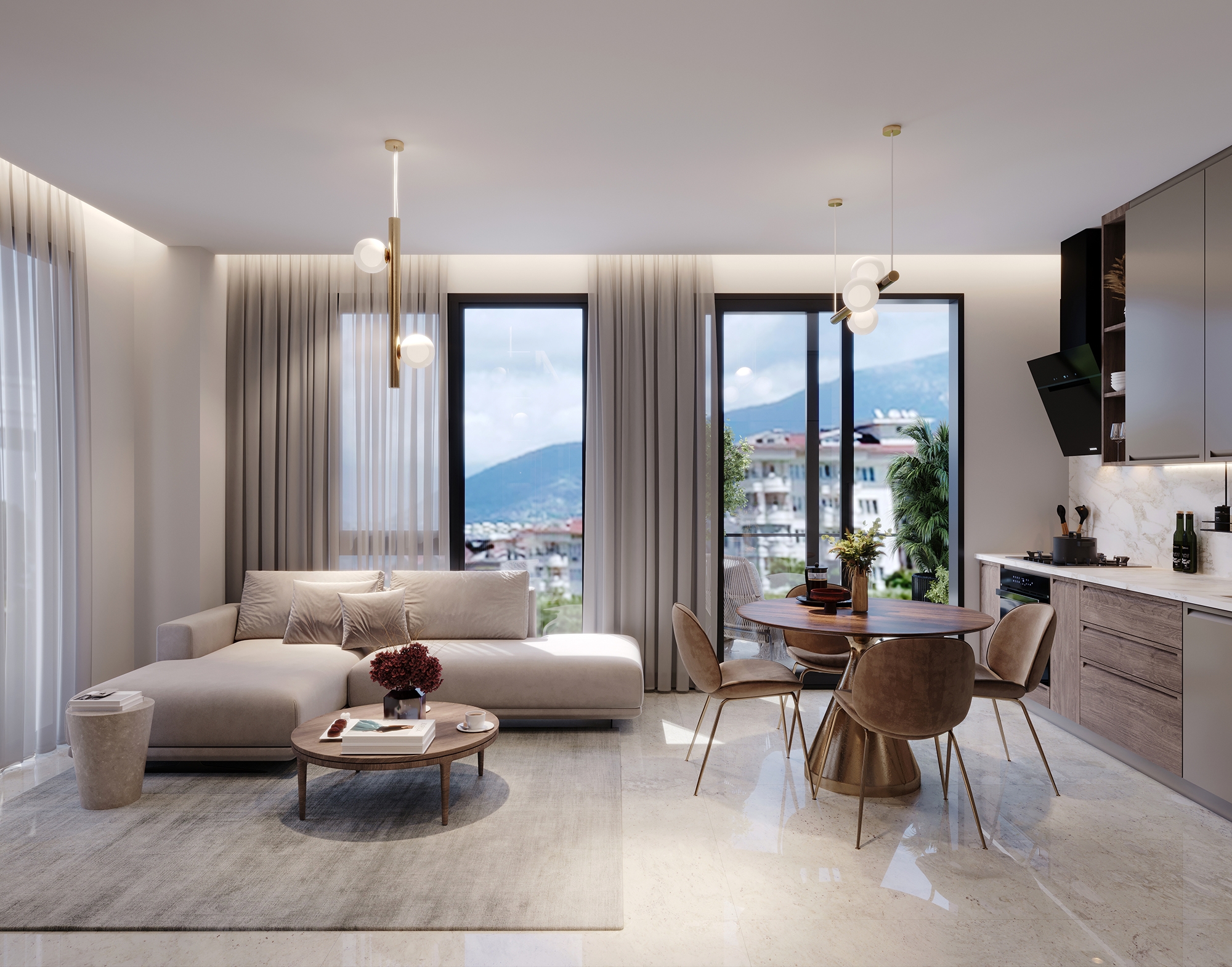 Luxury 1+1 with Castle and Mountain Views