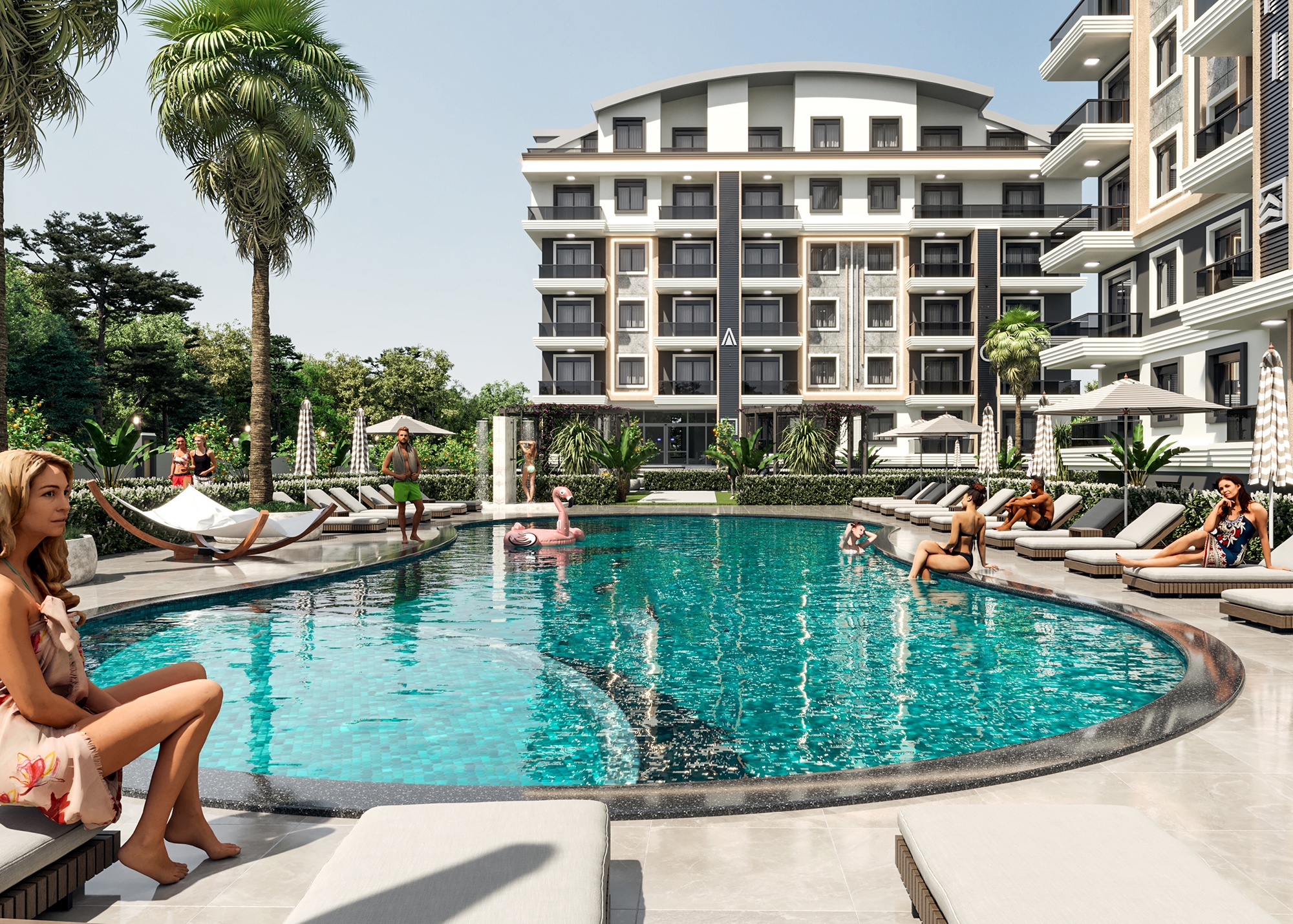 Luxuriöse 1+1 Wohnung mit Bergblick in Gazipasa, Alanya