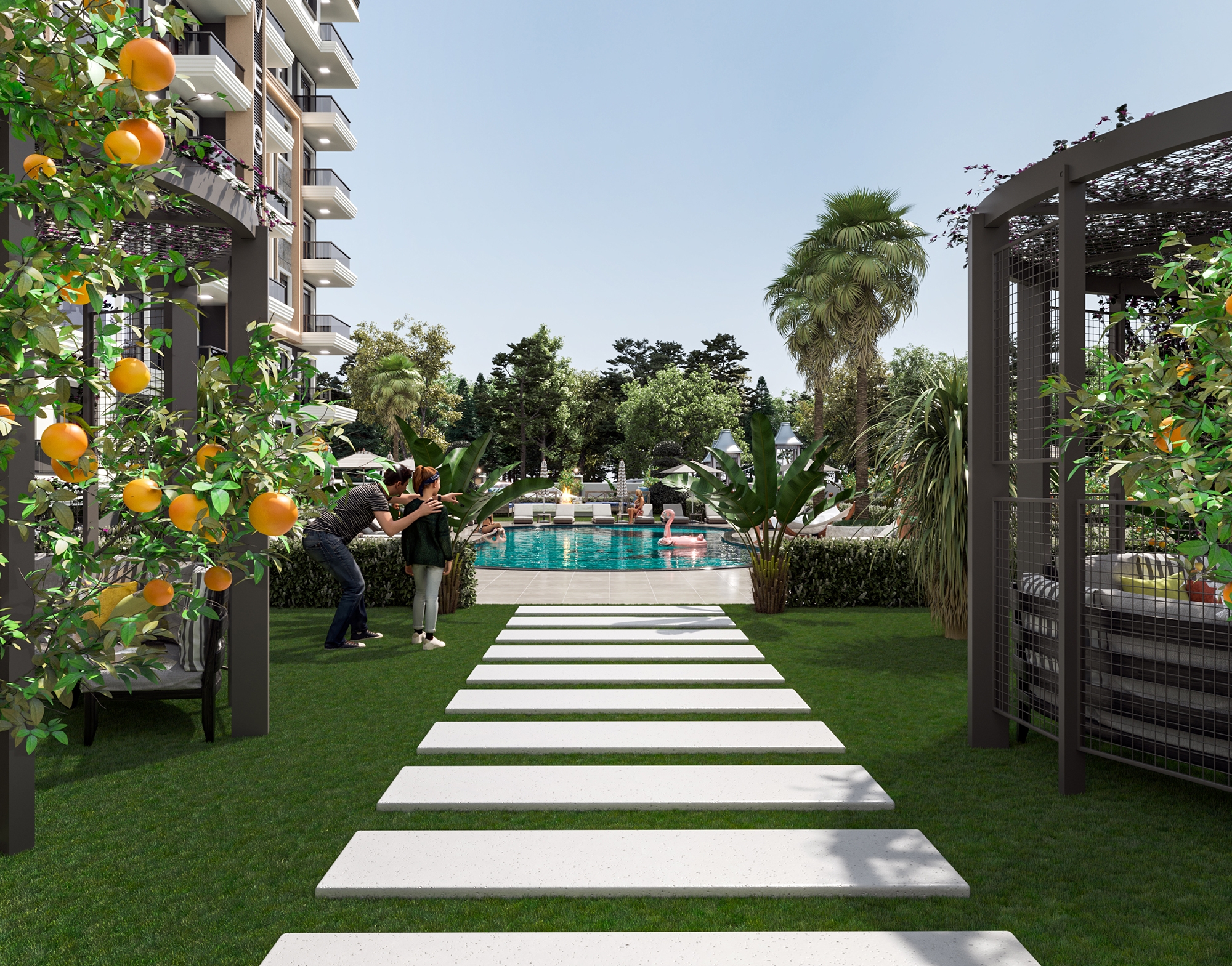 Luxuriöse 1+1 Wohnung mit Bergblick in Gazipasa, Alanya