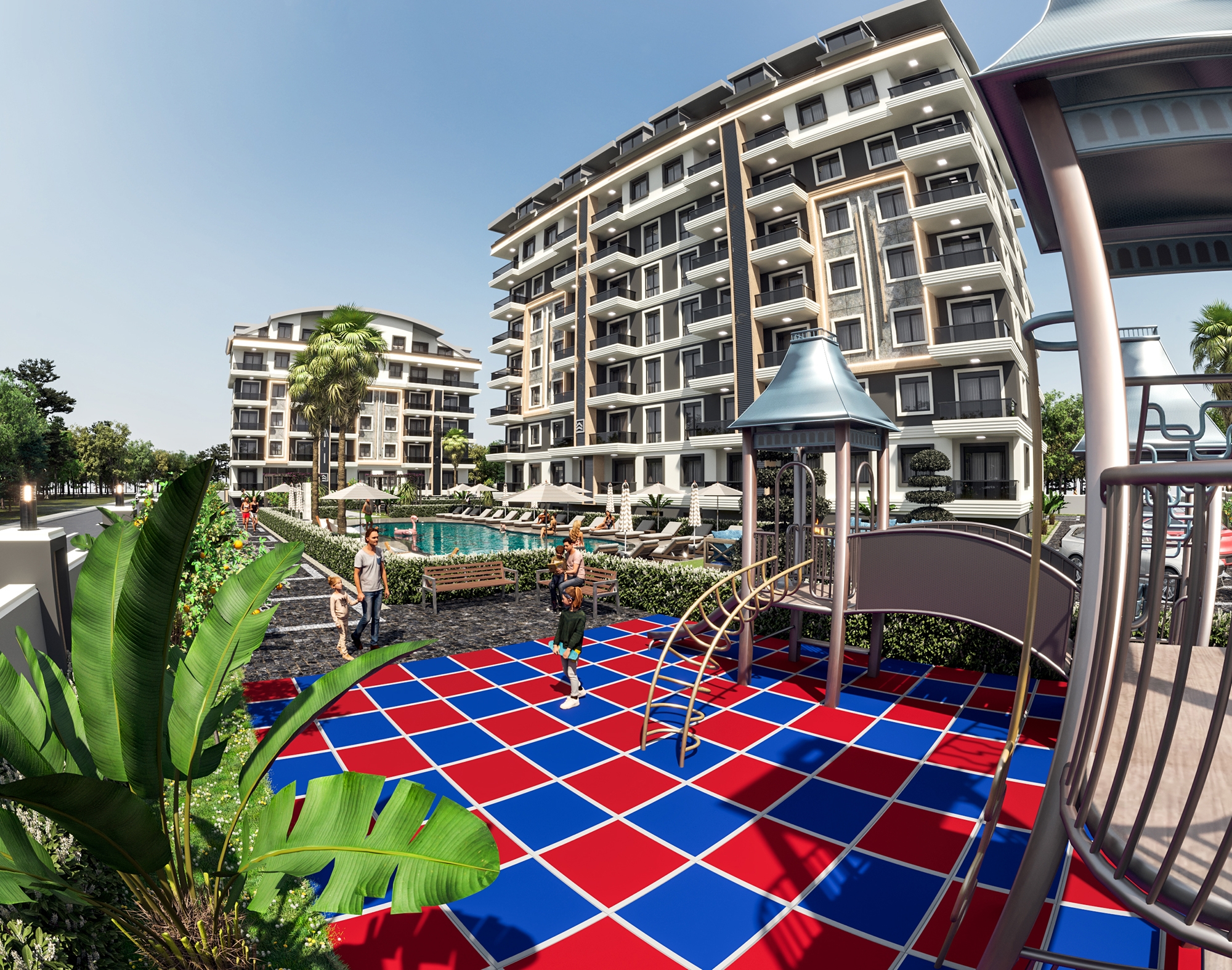 Luxuriöse 1+1 Wohnung mit Bergblick in Gazipasa, Alanya