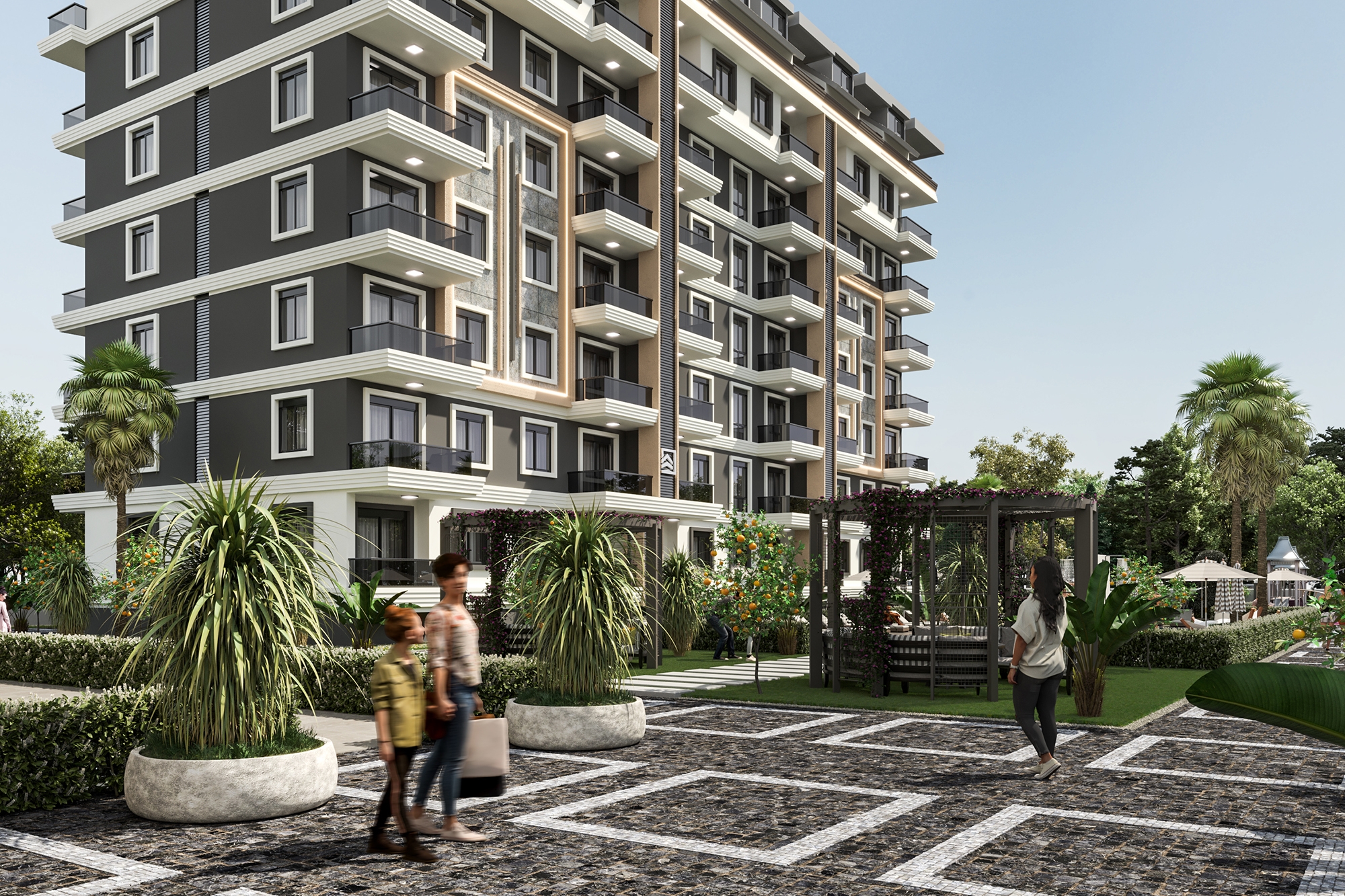 Luxuriöse 1+1 Wohnung mit Bergblick in Gazipasa, Alanya