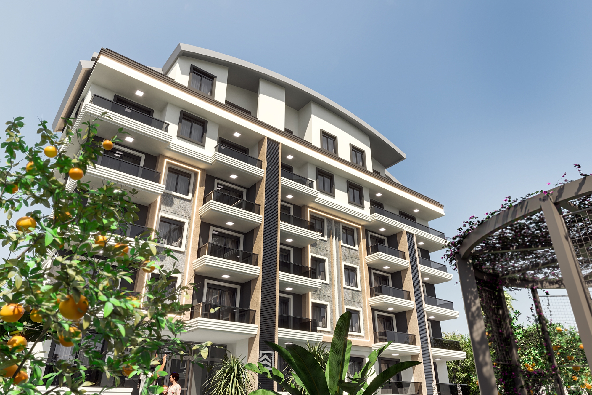 Luxuriöse 1+1 Wohnung mit Bergblick in Gazipasa, Alanya
