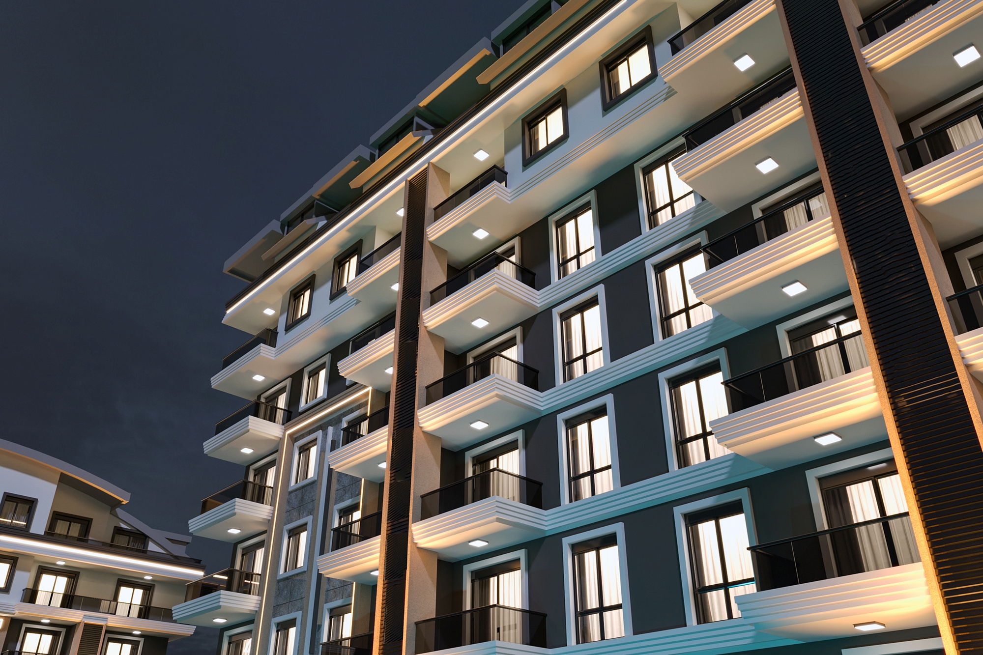 Luxuriöse 1+1 Wohnung mit Bergblick in Gazipasa, Alanya