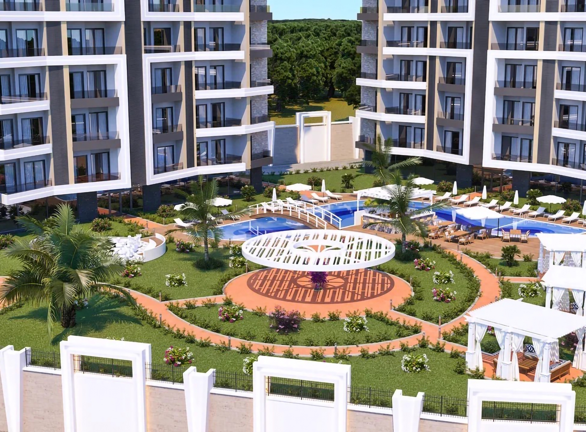 Luxuriöse 1+1 Wohnung mit Meerblick und Burgblick in Avsallar