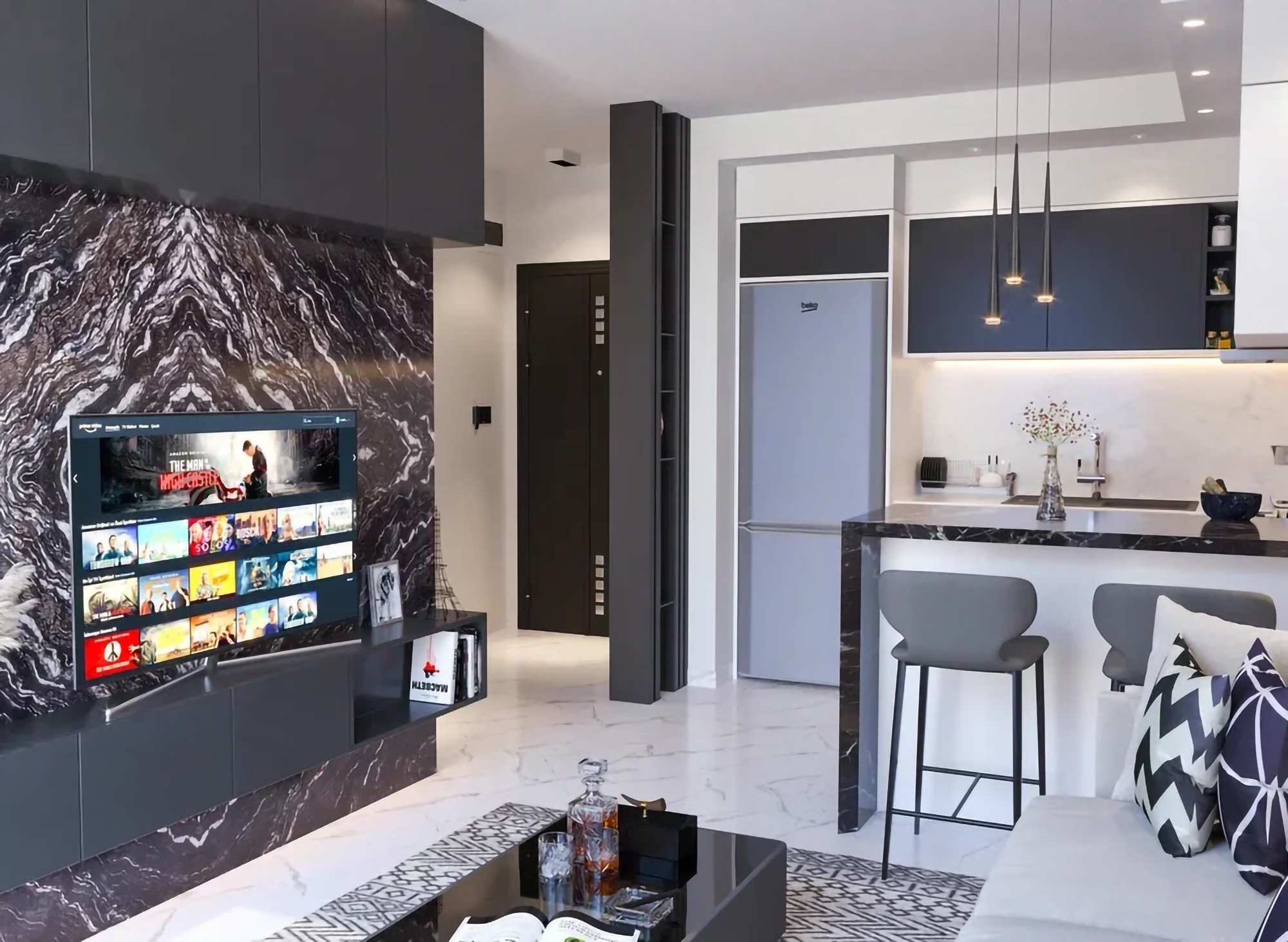 Luxuriöse 1+1 Wohnung mit Meerblick und Burgblick in Avsallar