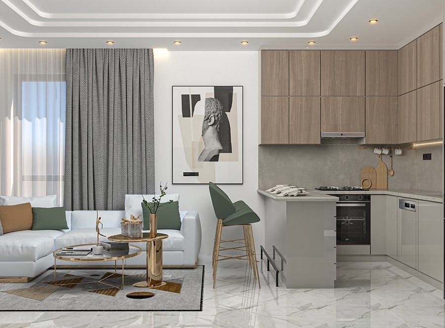 Luxury project with sea view apartments in Payallar district