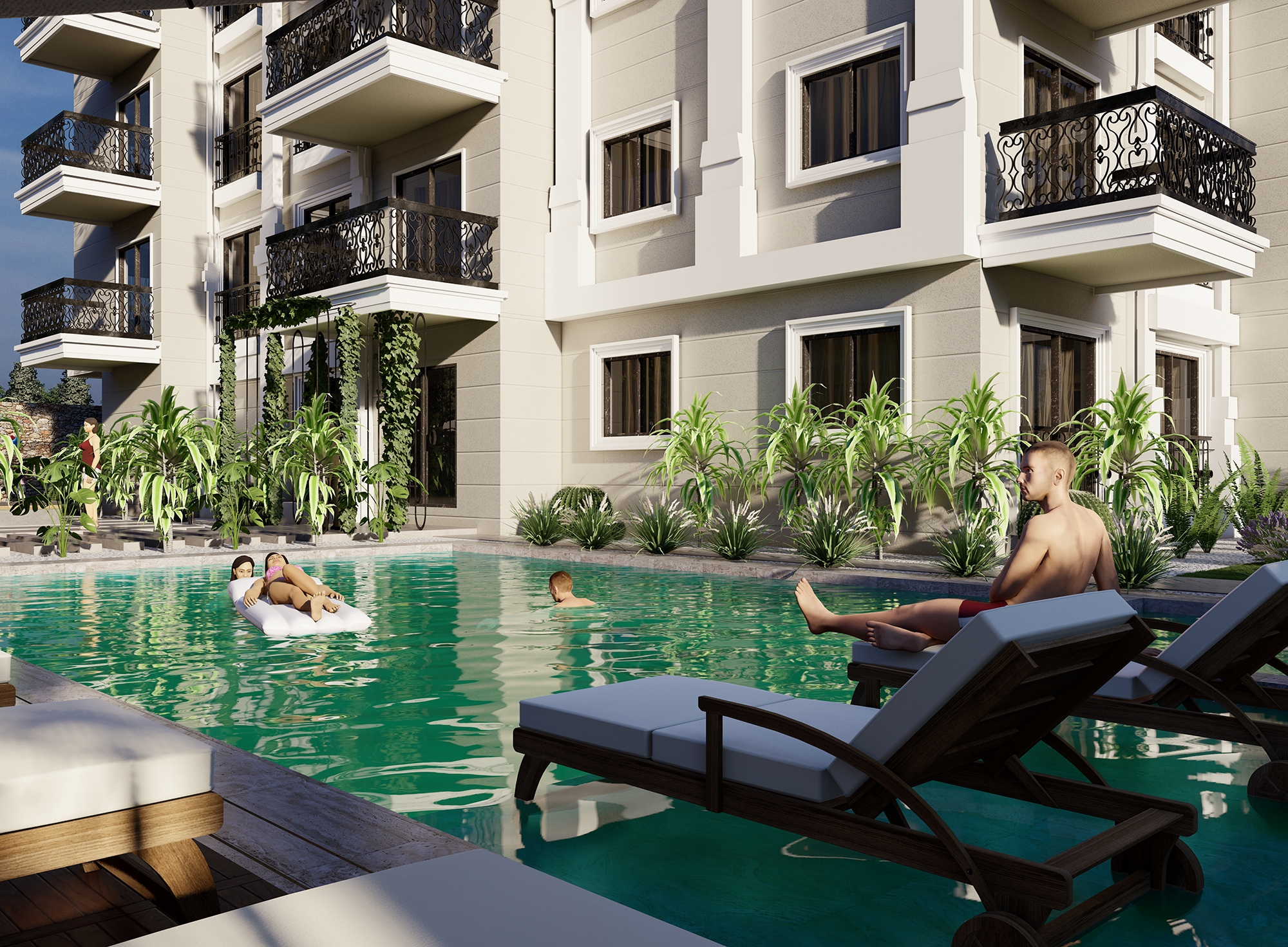 Luksuriøs 1+1 leilighet med fjellutsikt, Alanya