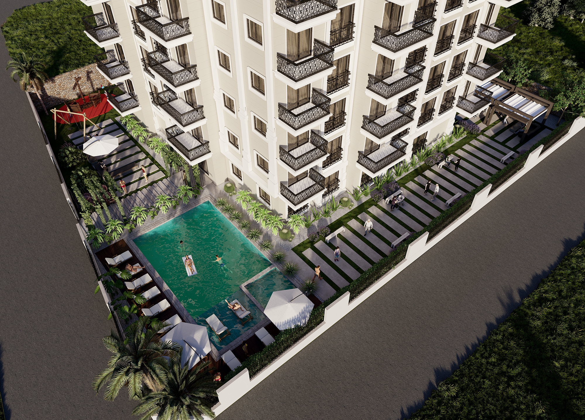 Luksuriøs 1+1 leilighet med fjellutsikt, Alanya