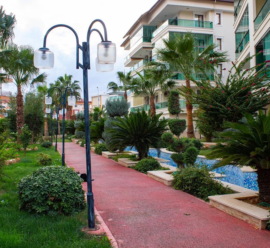 Luksuriøs 2+1 Lejlighed med Udsigt til Slot og Bjerge i Alanya - Oba