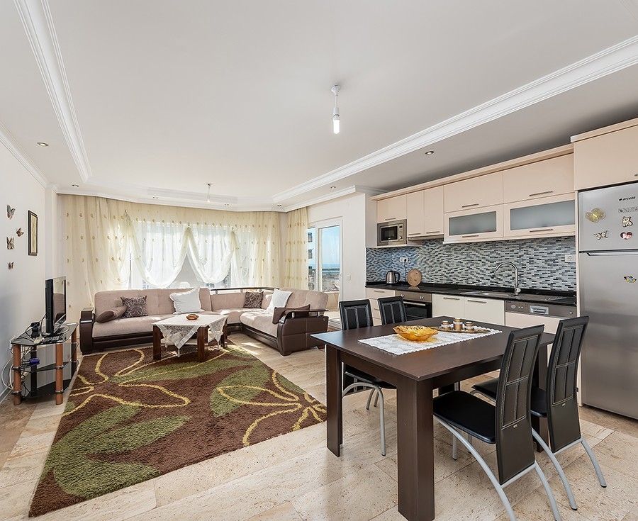 Luxuriöse 2+1 Wohnung mit Meerblick und Bergblick, Alanya - Cikcilli