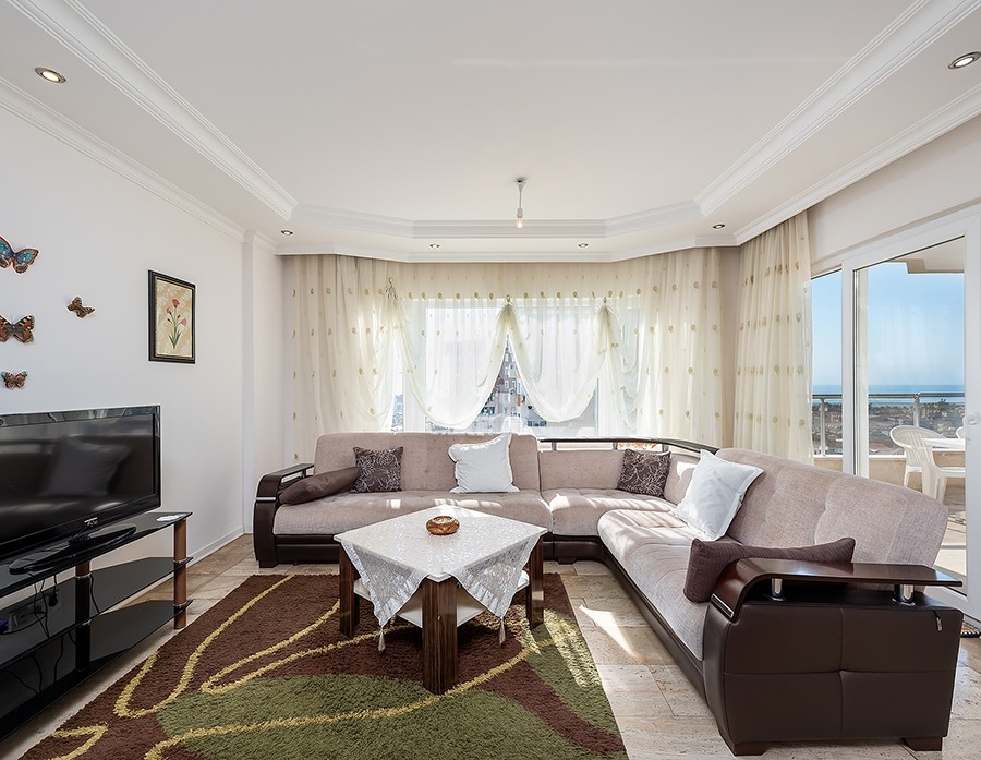 Luxuriöse 2+1 Wohnung mit Meerblick und Bergblick, Alanya - Cikcilli