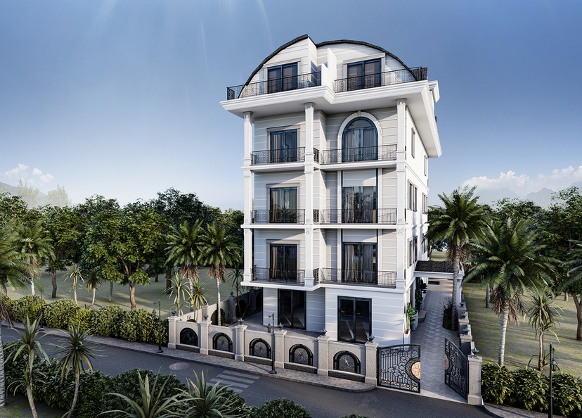 Luxury 1+1 Apartment with Castle and Mountain Views, Alanya - Mahmutlar