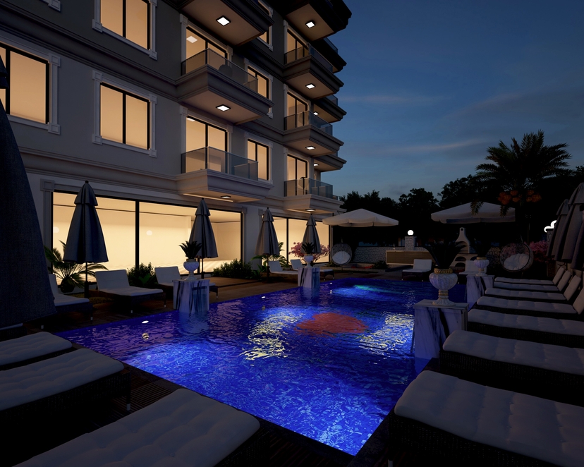 Luksuriøs Fjellutsikt 1+1 Leilighet i Gazipasa, Alanya